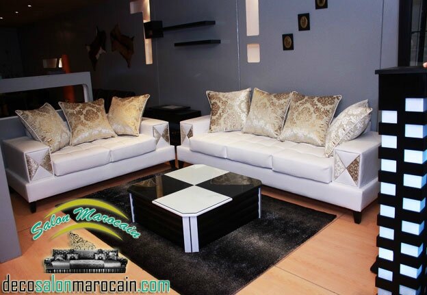 Salon moderne beige marron 2014 salon marocain moderne Salon marocain design vert