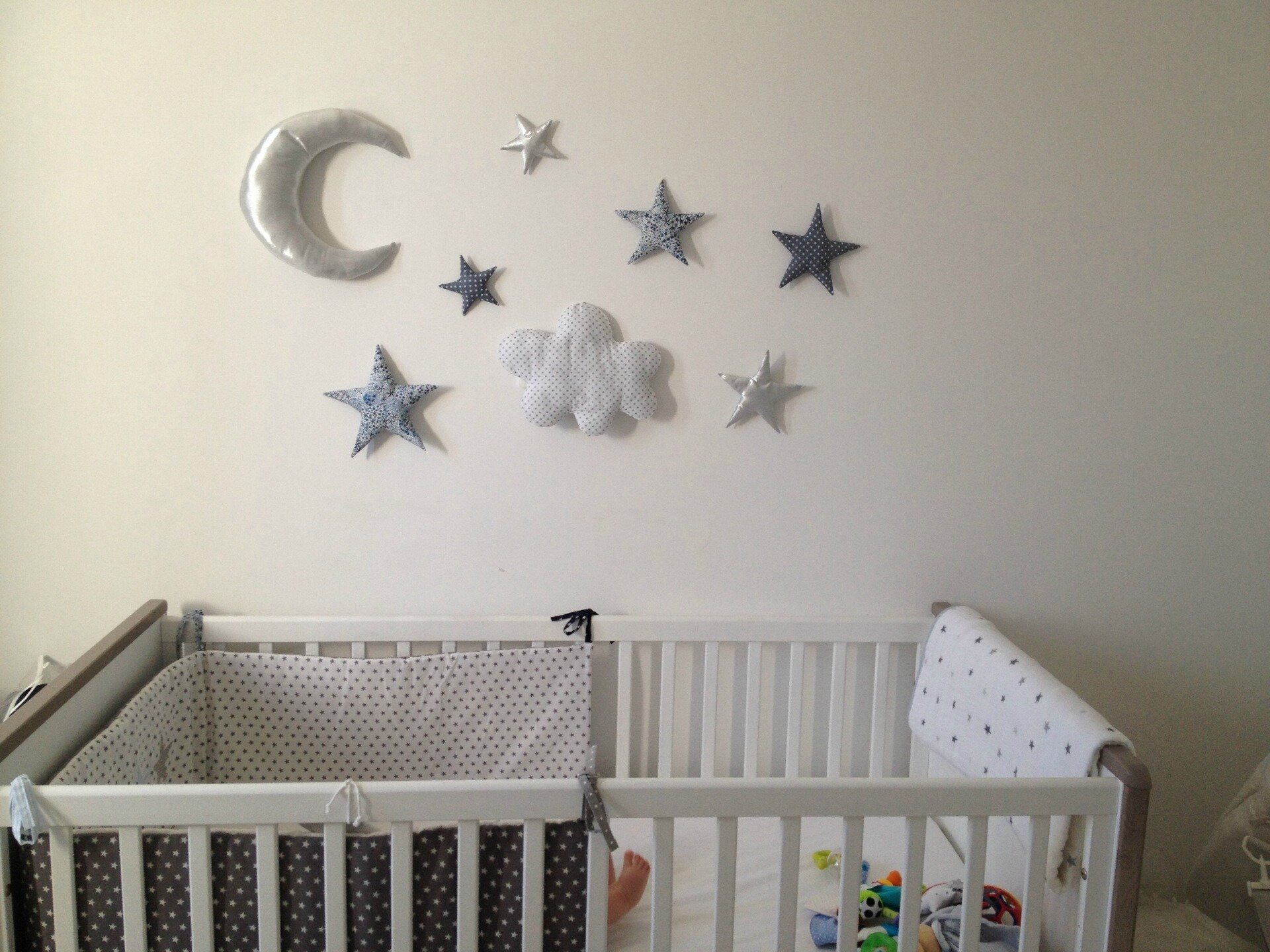 Décoration murale: lune, étoiles, nuage photo de décoration ...