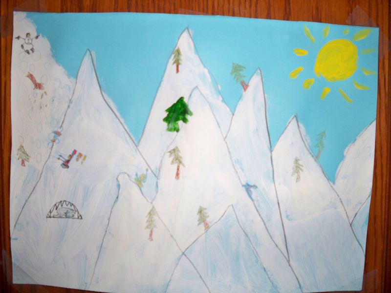 Nous avons fait des paysages de neiges : les montagnes sont en ...