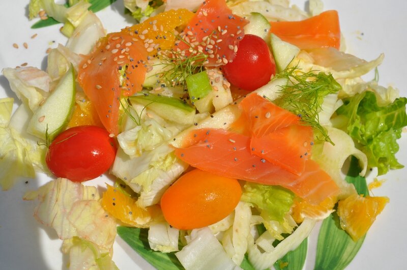 Salade de fenouil orange et truite fumée cuisine de kattylou