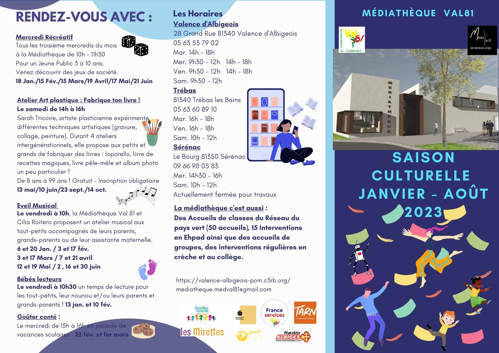 Dépliant Programmation 2023 Médiathèque Val 81 Saint Cirgue Tarn