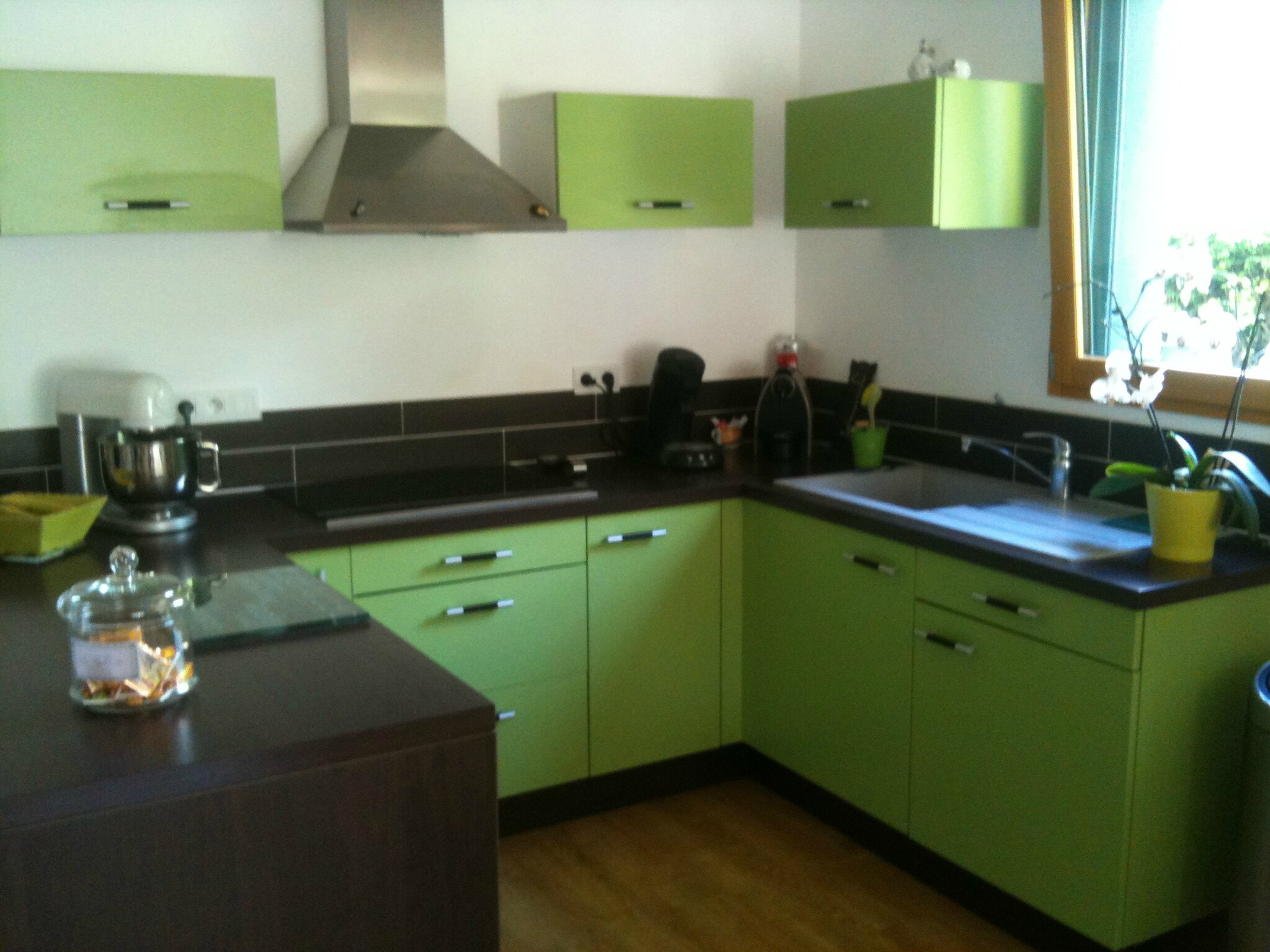 Cuisine grise et vert anis: quelle couleur mettre avec une cuisine ...