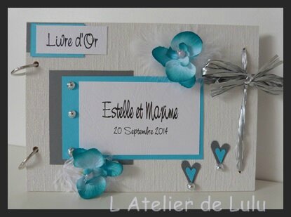 livre d'or orchidees turquoises