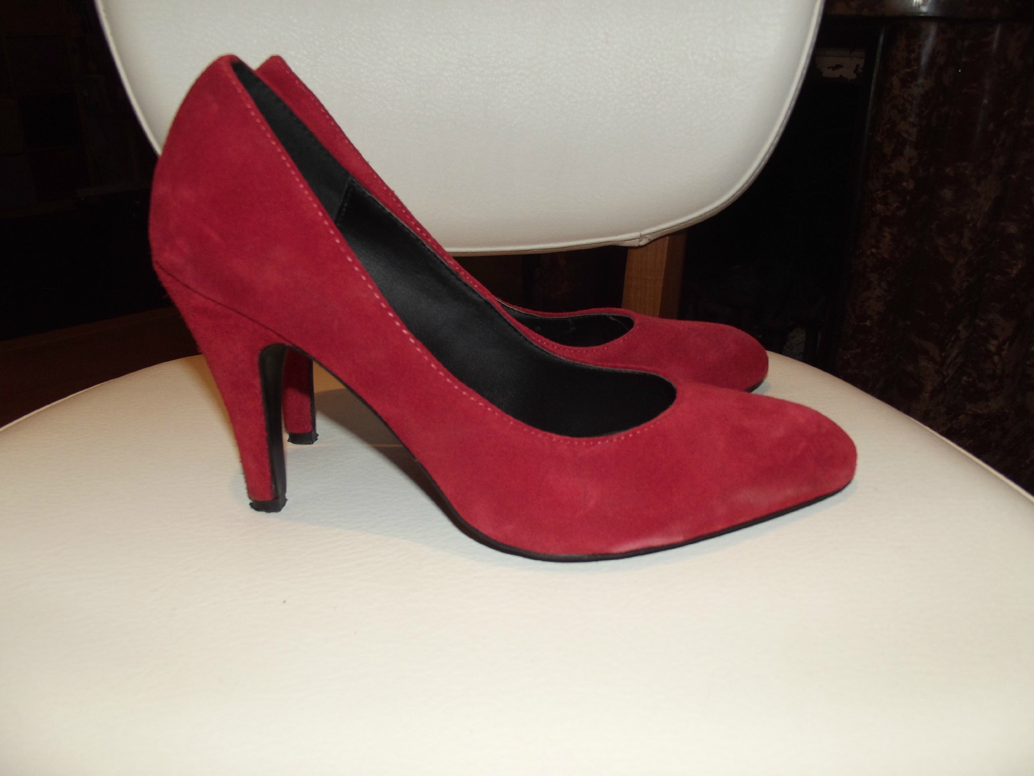 escarpins rouge daim