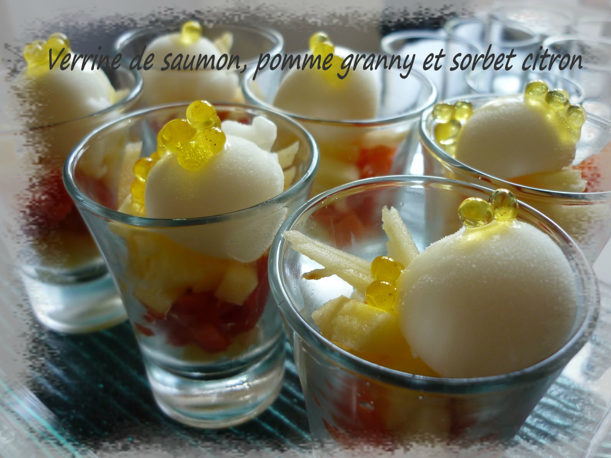 Verrine saumon sorbet citron pour l''accompagnement apéro et enfin ...