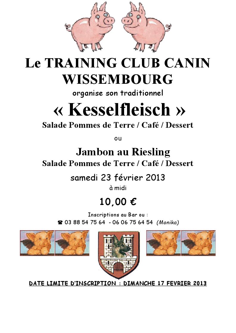 Kesselfleisch - Training Club Canin de WISSEMBOURG Kesselfleisch - Training Club Canin de WISSEMBOURG