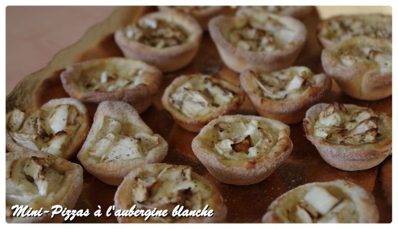 Mini,pizzas à l\u0027aubergine blanche