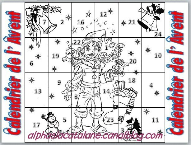 Coloriage Calendrier De L Avent Maternelle