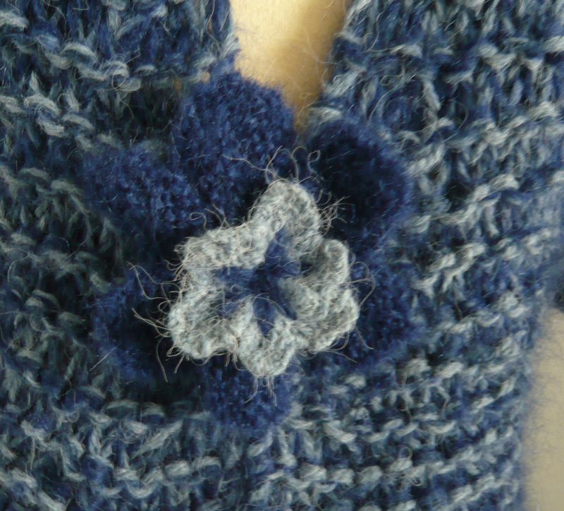 tricoter une fleur au point mousse