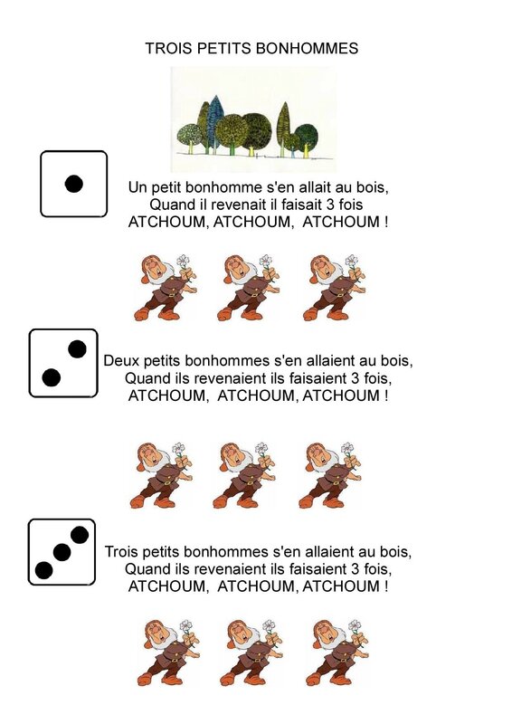 trois petits bonhommes Photo de CHANTS ET COMPTINES notre p
