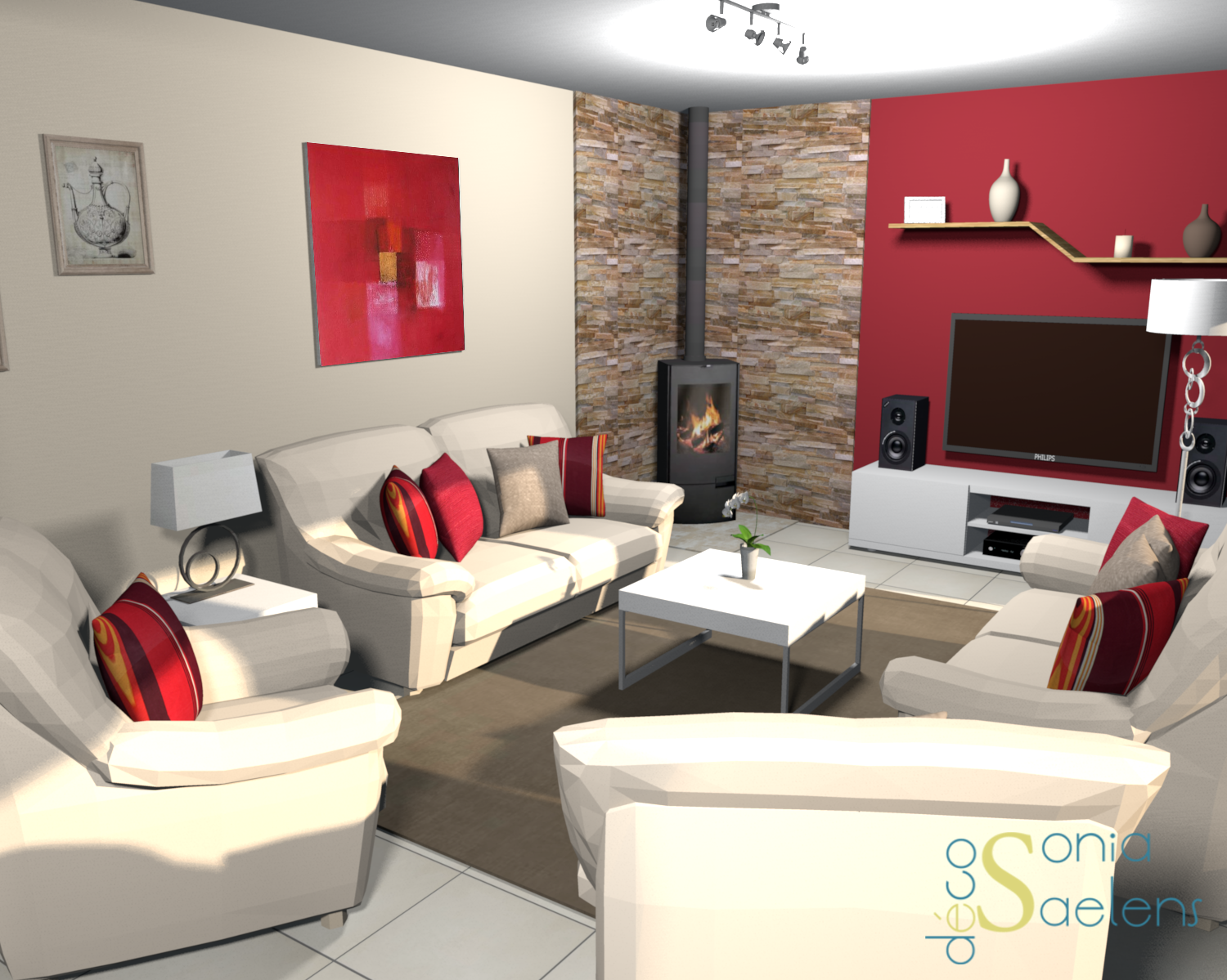 Projet client: relooking d'un salon/séjour sonia saelens déco