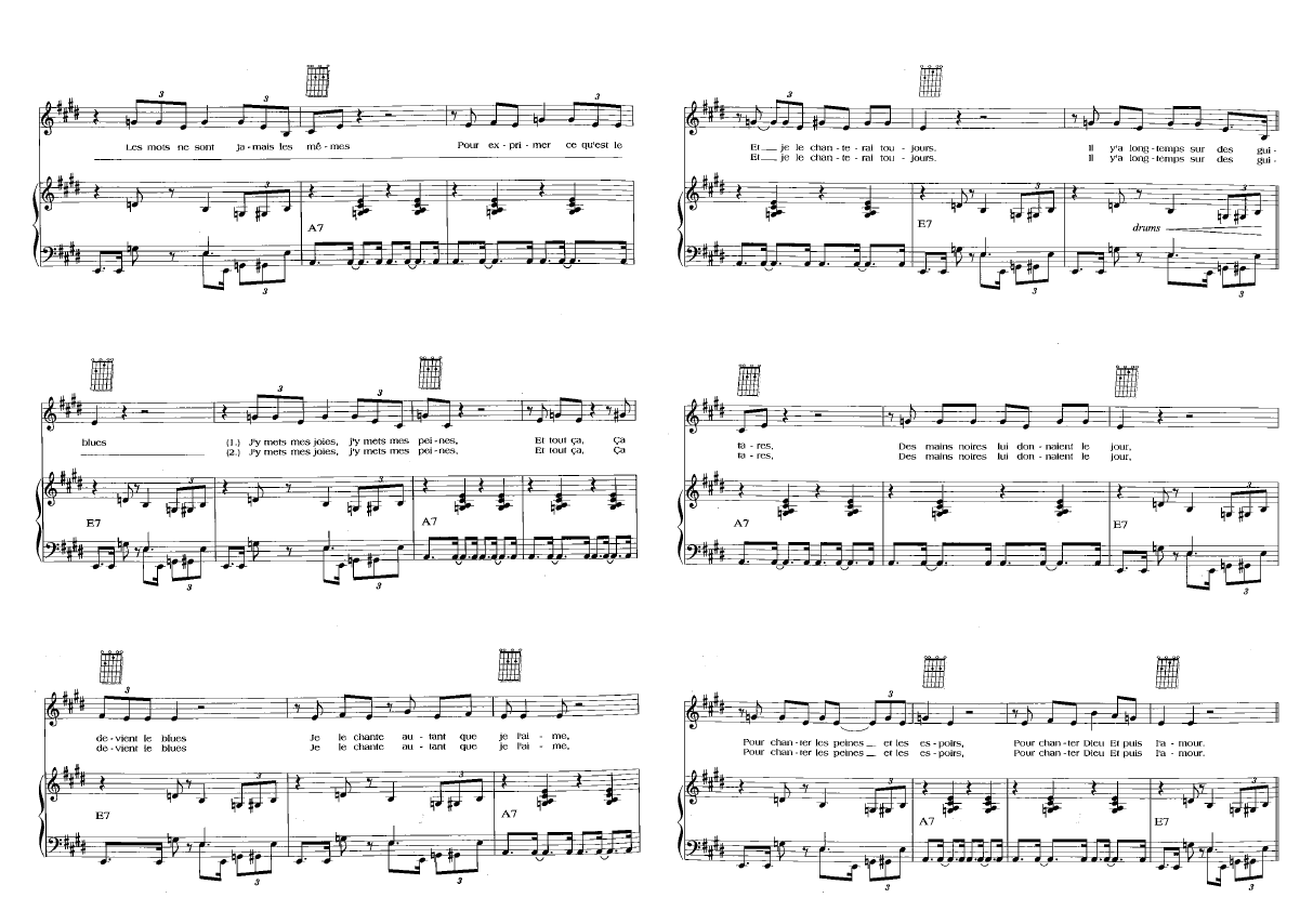 Toute La Musique Que J'aime Paroles Et Accords Partition piano toute la musique que j aime