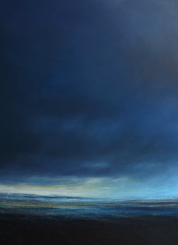 Horizon Elévation 64 juin 2016, pastel à l'huile, 30 x 40 cm