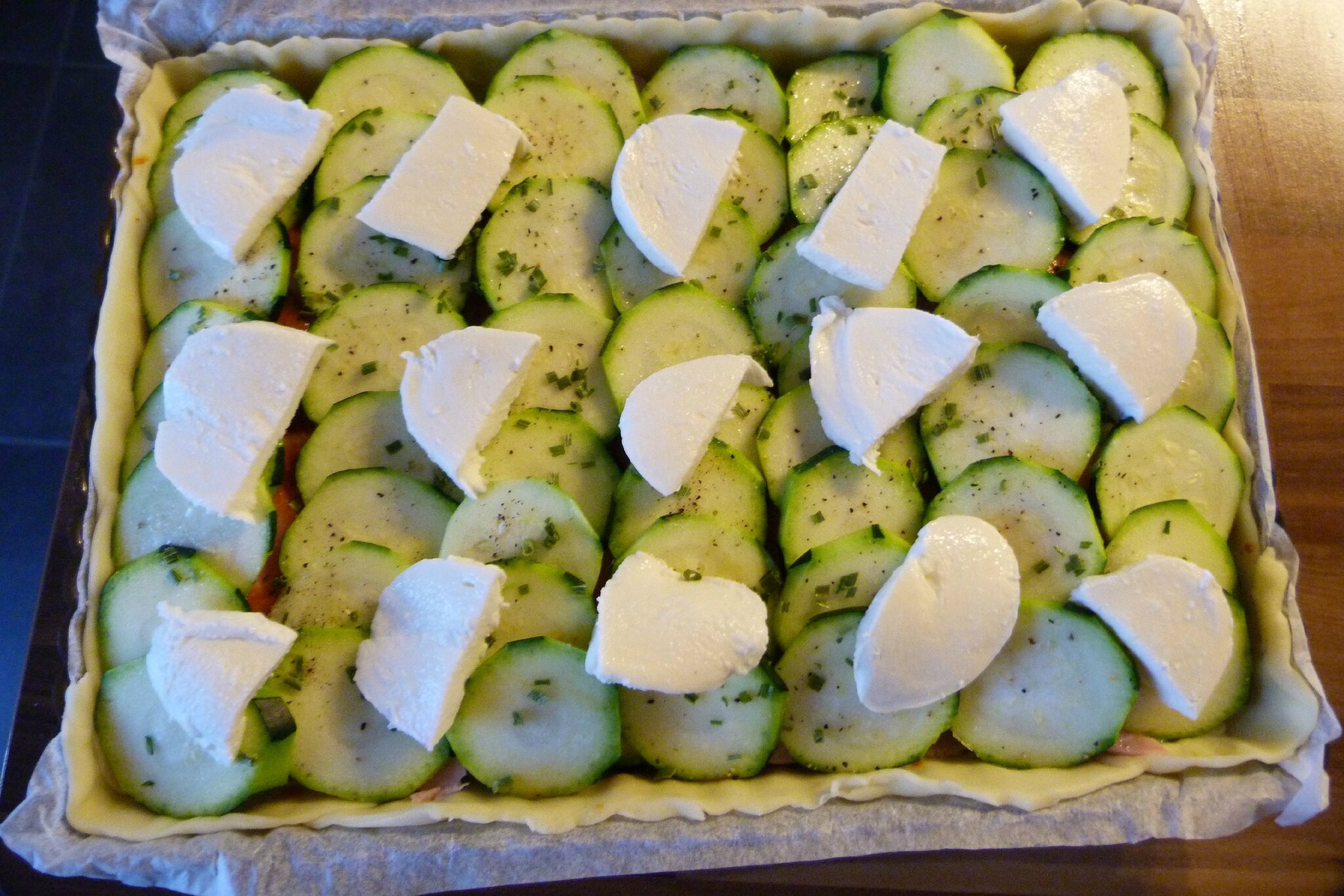 ღ Miam Tarte aux Courgettes Jambon et Mozzarella sauce Curry