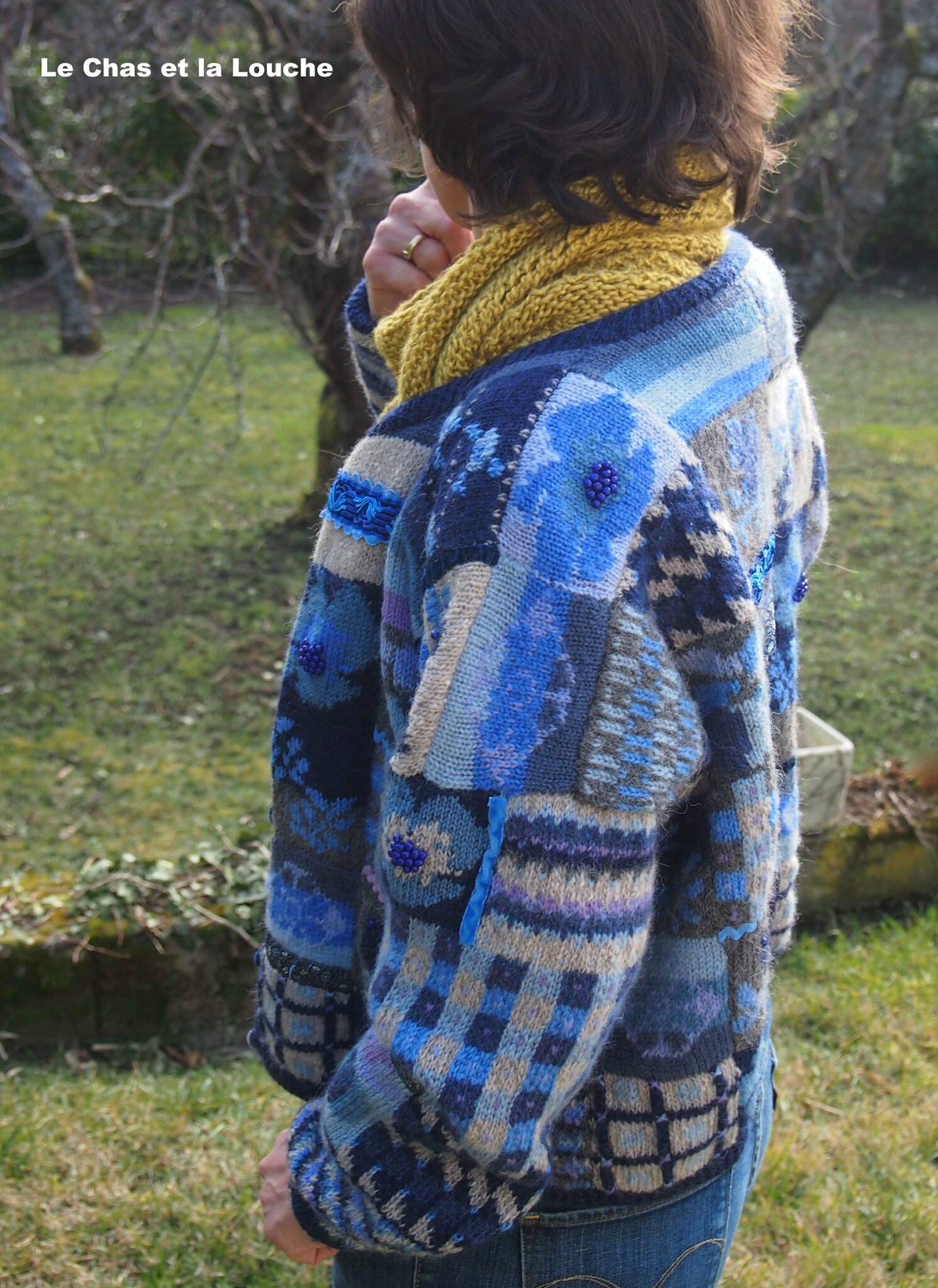 gilet patchwork tricot