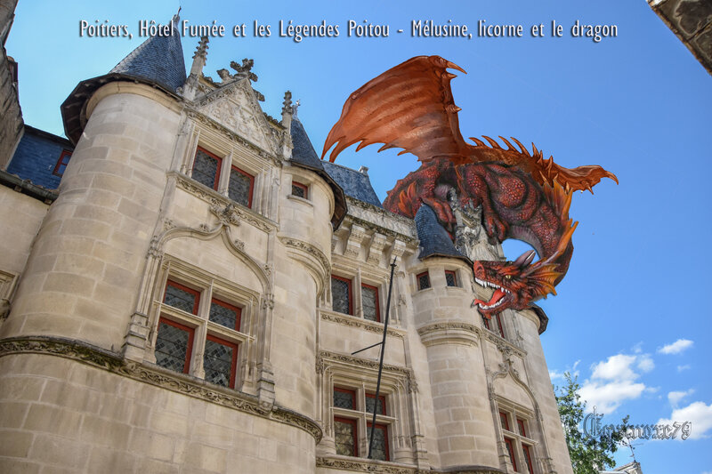 Poitiers, Hôtel Fumée et les Légendes Poitou - Mélusine, licorne et le dragon