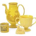 A group of french and english yellow ware with transfer-printed decoration, 19th century, 