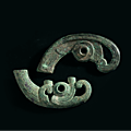 Deux éléments de harnachement, chine, dynastie des zhou occidentaux (1046 - 771 bce)