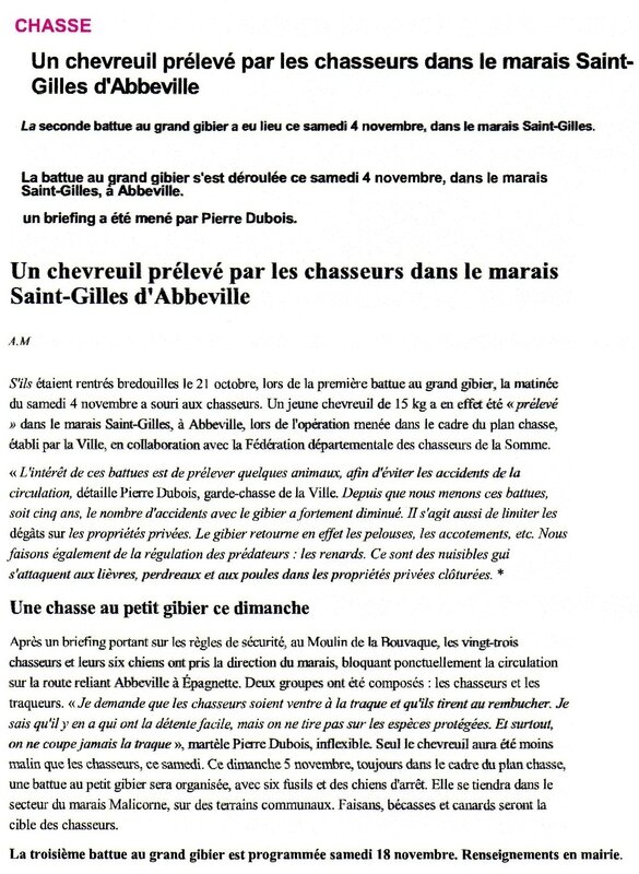 article courrier Picard somme Chasse St Gilles