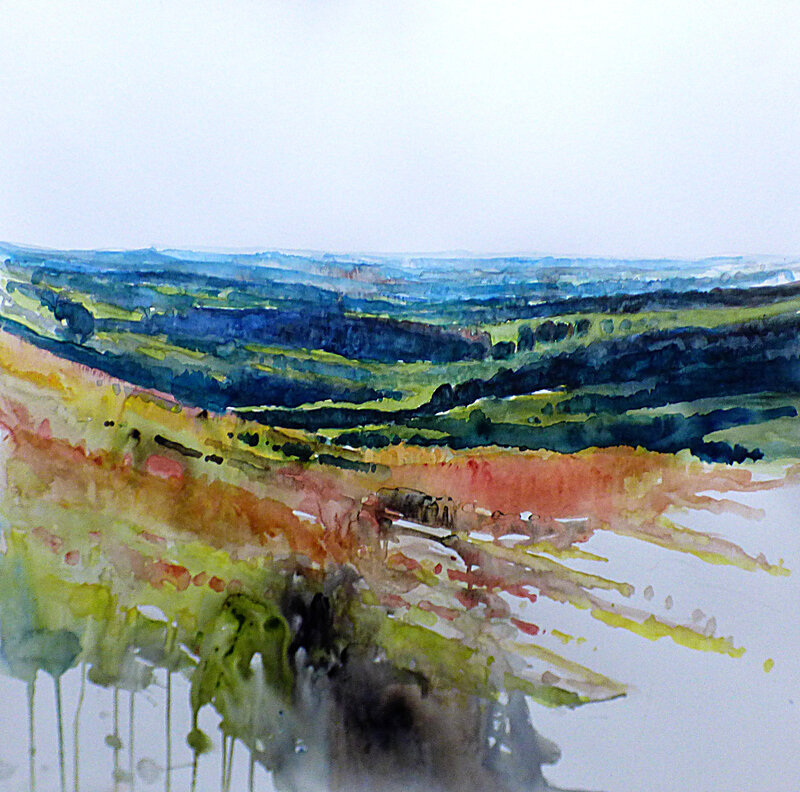 bocage, 2017, aquarelle grand format, 70 x 70 cm