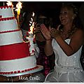 wedding cake red white sandrine1