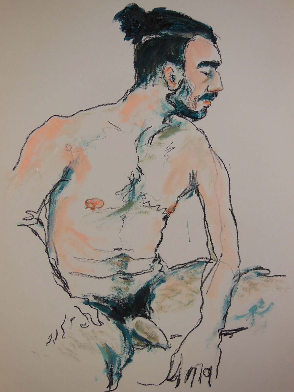 Dessin et peinture modèle vivant homme nu (13)