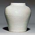 A white-glazed 'dragon' jar, guan, 16th century