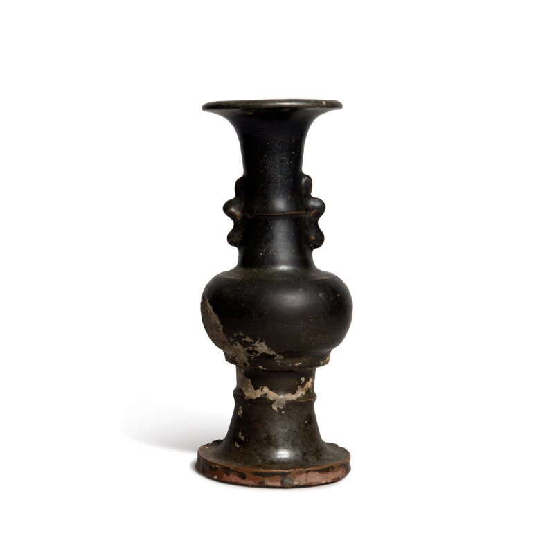 A brown-glazed gu-form handled vase, Yuan dynasty