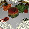 Terrine de legumes et son coulis de tomate au basilic