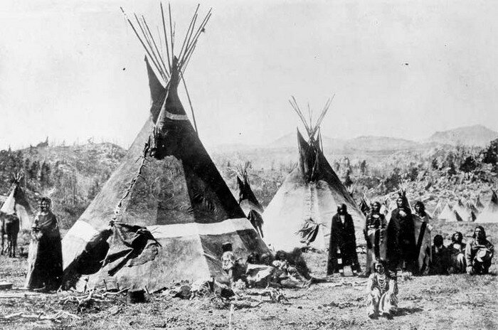 Indiens Amerique - Camp et tipi en 1830