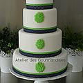 Gâteau de mariage à nîmes, vert anis et bleu marine...