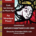 Millénaire abbaye tournus: conférence les femmes au moyen age - aliénor d'aquitaine