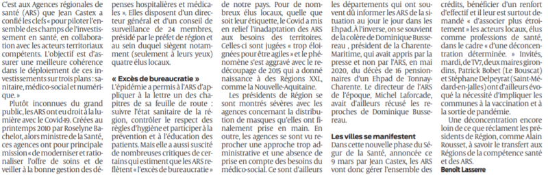 2021 03 10 SO Les ARS vont devoir se rapprocher des élus locaux2