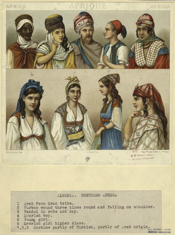 Hommes_et_femmes_d'Algérie,_XIXe_siècle,_portraits_traditionnels