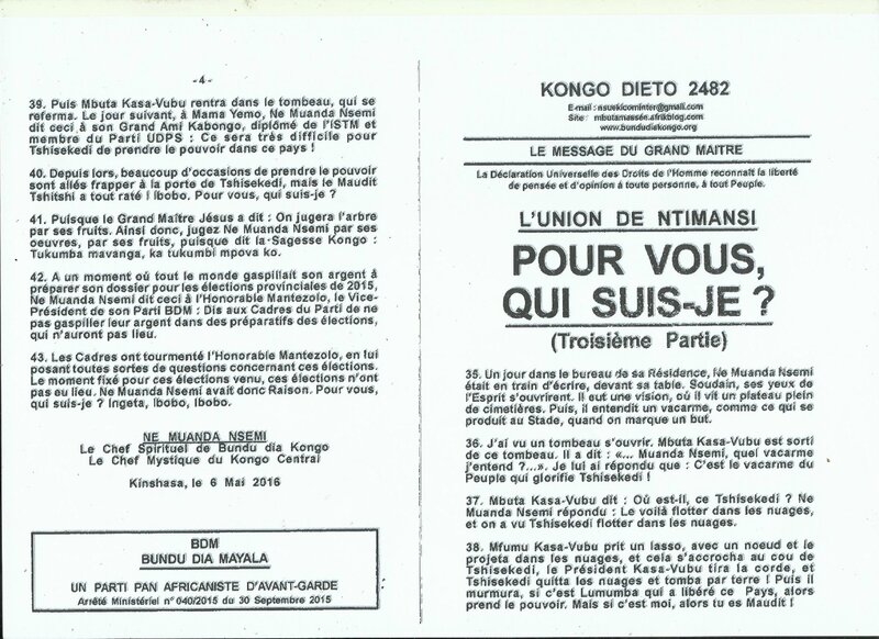 POUR VOUS QUI SUIS JE (3ème partie) a