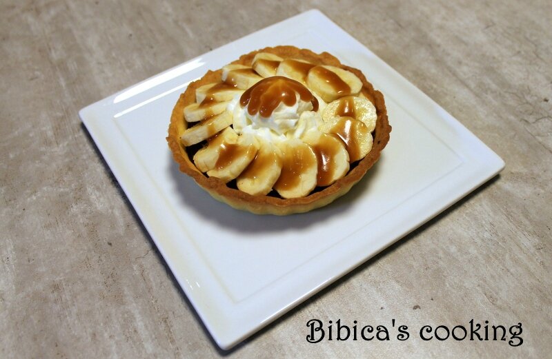 Tartelette Banane Chocolat Et Caramel Pate Sucree Facon Herme Bibica S Cooking