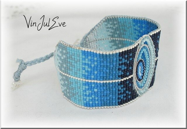 bracelet loom dégradé bleu1