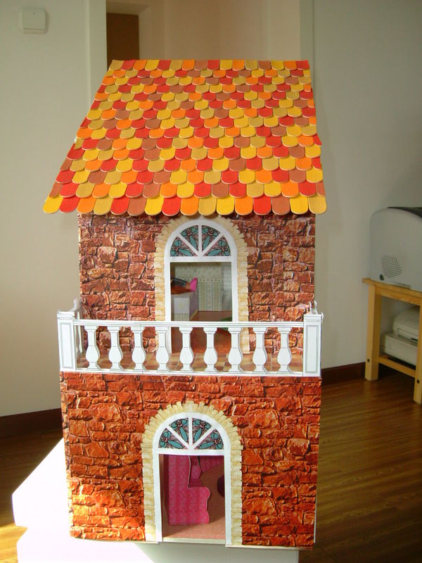 Maison de poupées en Dehors De Rouge Mur De Briques Papier 30" X 21" 76 x 53cm"