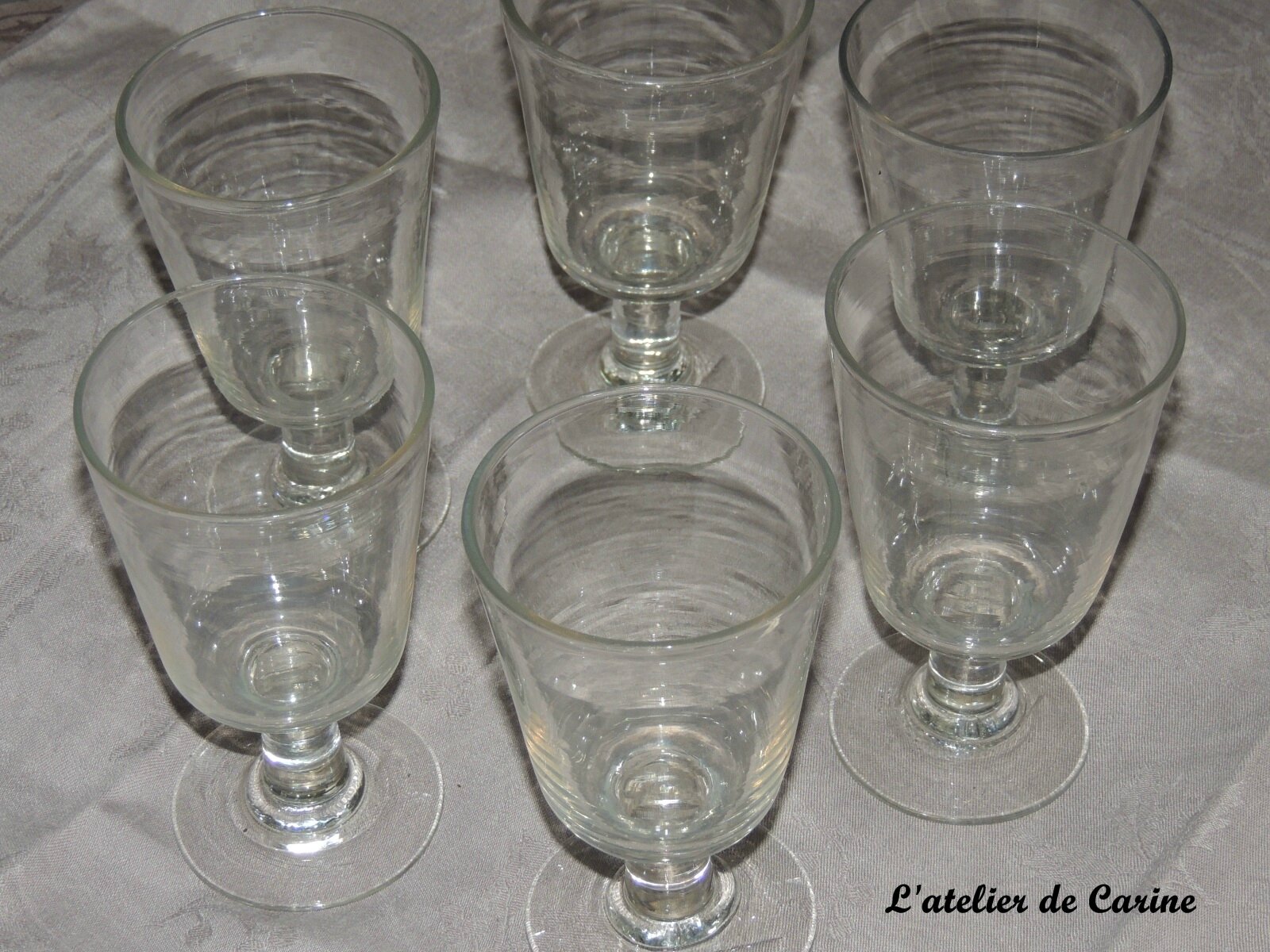 6 Beaux Verre De Bar Ancien
