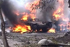 CHAR UKRAINIEN EN FLAME