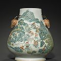 A large polychrome enameled 'hundred deer' vase, late qing-republic period