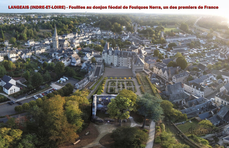 LANGEAIS (INDRE-ET-LOIRE) - Fouilles au donjon féodal de Foulques Nerra un des premiers de France