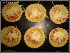 Mini quiches variées , mini tartelettes aux tomates cerises et