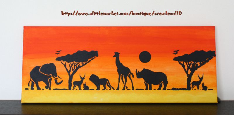 Tableau Savane Africaine Au Coucher Du Soleil Photo De