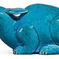A turquoise-glazed figure of a tapir, qing dynasty, qianlong period (1736-1795)