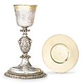 A french parcel-gilt silver chalice, maker's mark ic, provincial, 17th century