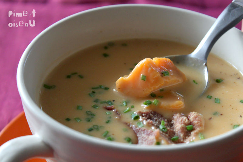 Que Veut Dire L'expression Soupe Au Lait Soupe de patate douce au lait de coco, chips de bacon - Piment oiseau