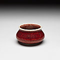 Red glaze small waterpot, qing dynasty (1644-1911)