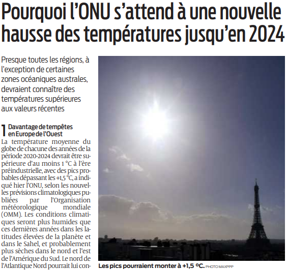 2020 07 10 SO Pourquoi l'ONU s'attend à une nouvelle hausse des températures jusqu'en 2024