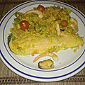 Filets de queue de saumon et riz au curry